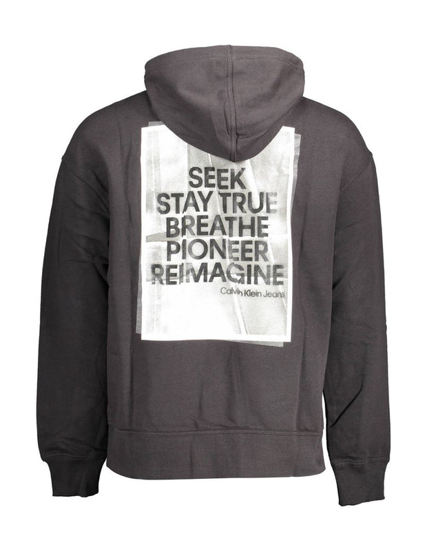 Black Cotton Men Sweater