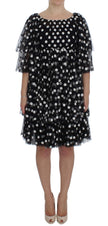 Elegant Polka Dotted Ruffled Dress