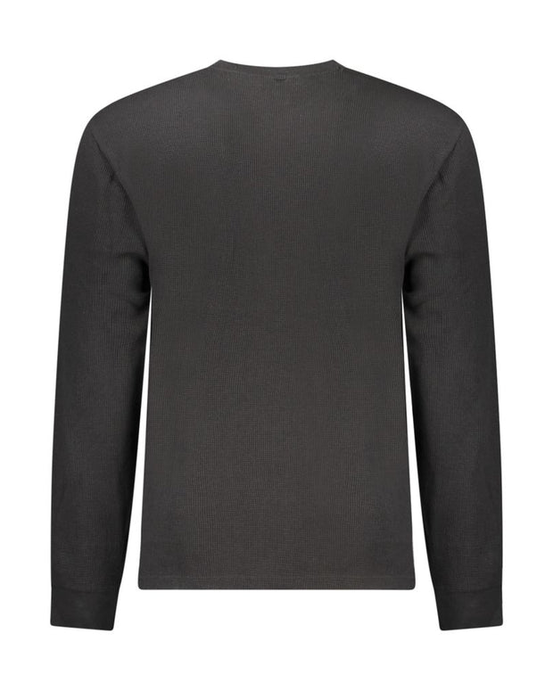 Black Cotton Men Sweater