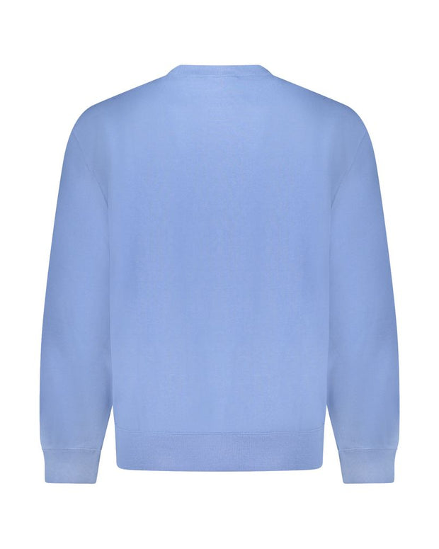 Blue Cotton Men Sweater