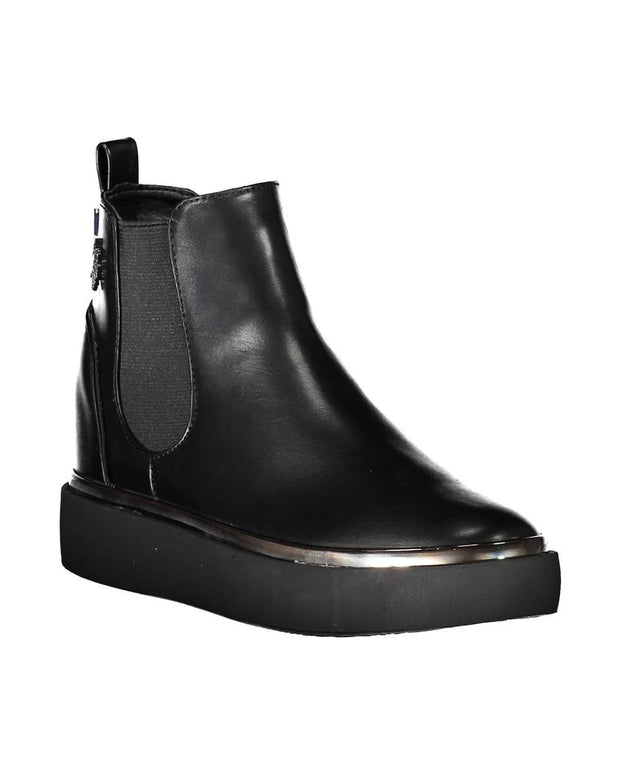 Black Polyester Women Boot