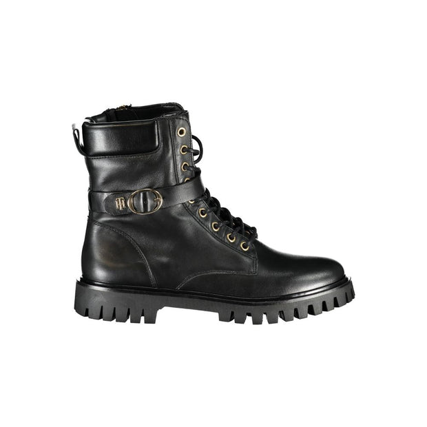 Black Leather Women Boot