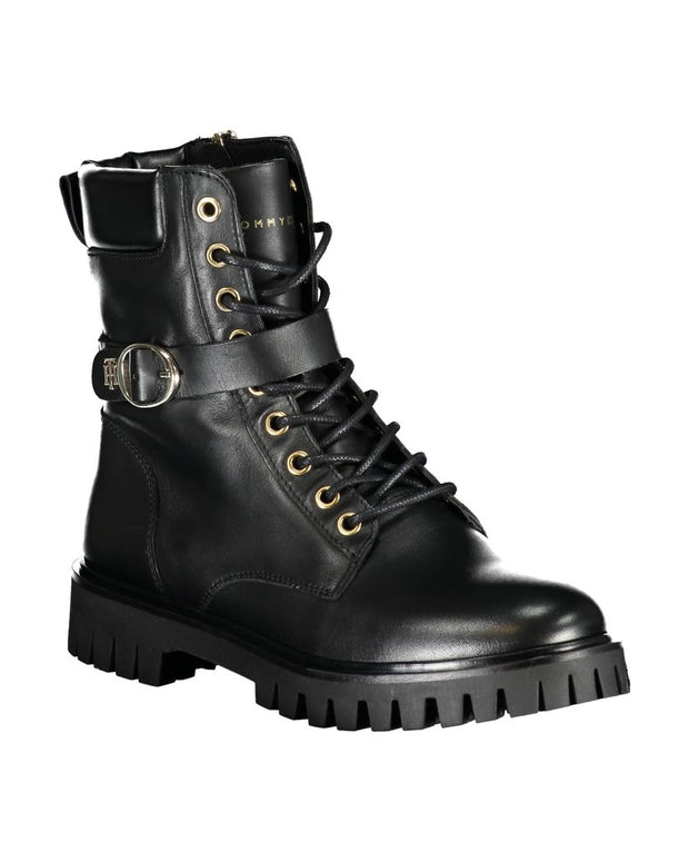 Black Leather Women Boot