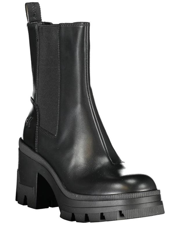 Black Leather Women Boot