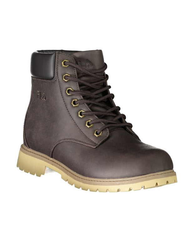 Brown Polyester Boot