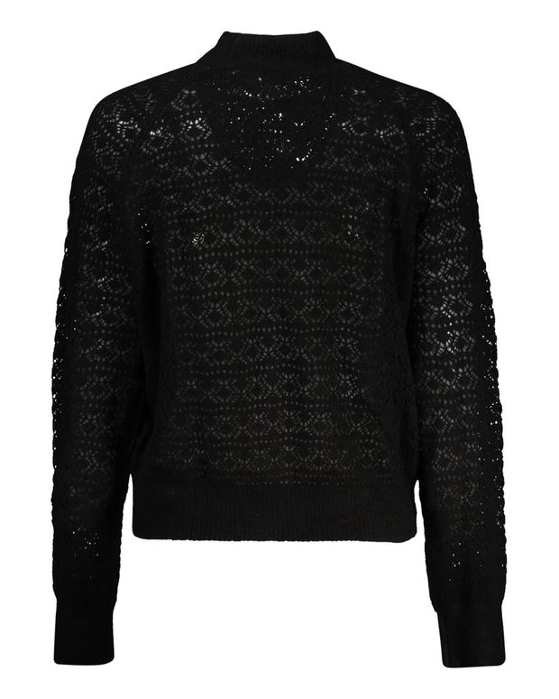 Black Alpaca Leather Sweater