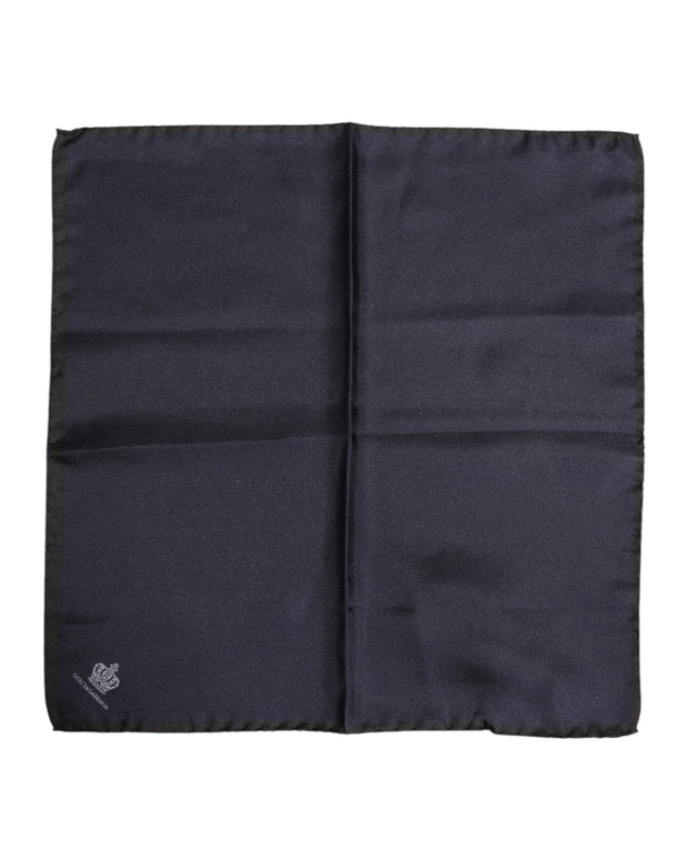 Blue DG Crown Silk Square Men Foulard Scarf