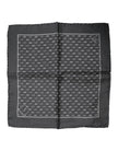 Black Fish Print Silk Square Men Foulard Scarf