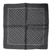 Black Fish Print Silk Square Men Foulard Scarf