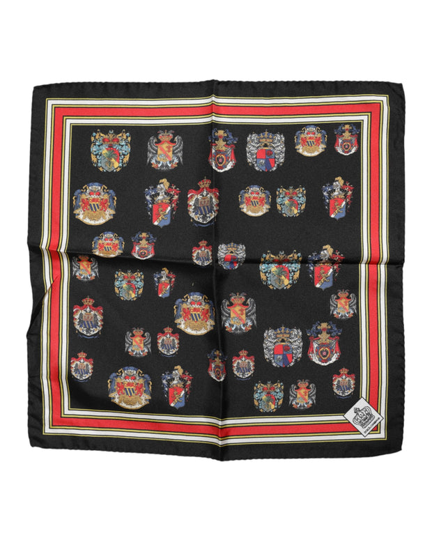 Multicolor Silk Square Men Foulard Scarf