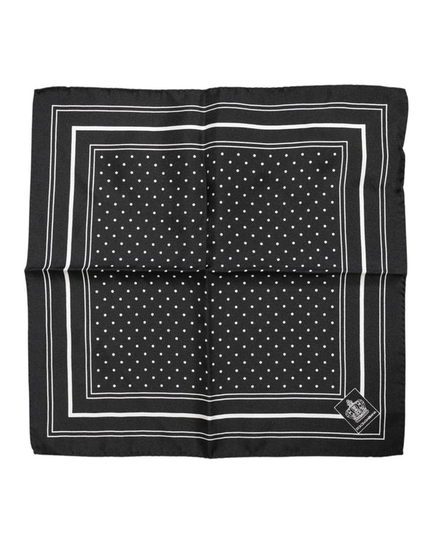 Black White Polka Dot Men Foulard Scarf