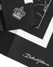 Black White Printed Square Foulard Scarf