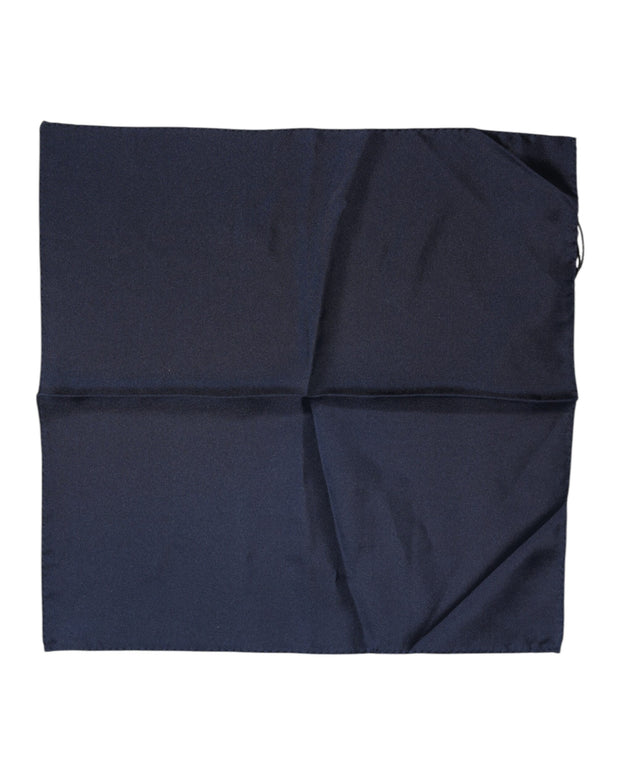 Dark Blue Silk Square Men Foulard Scarf