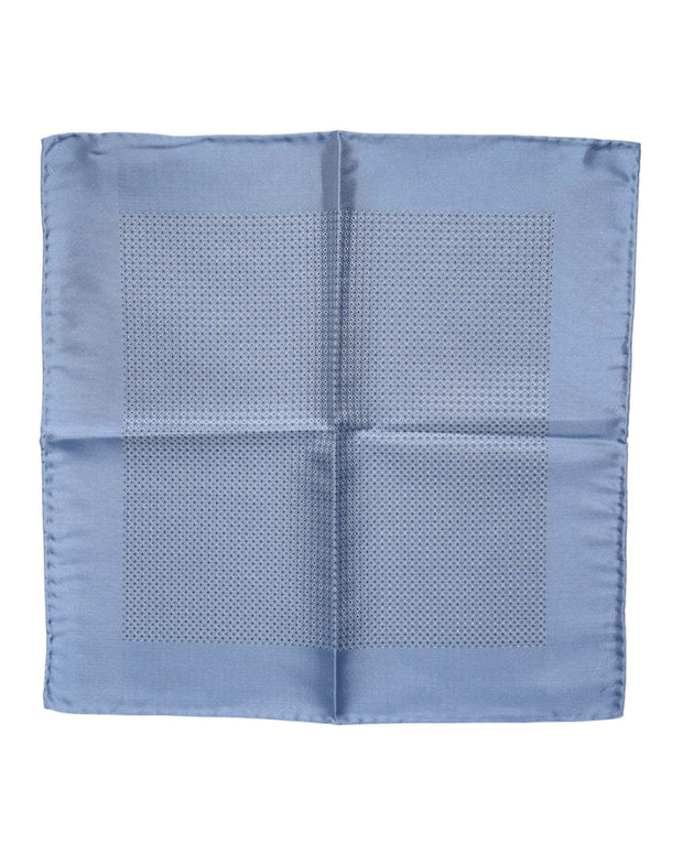 Light Blue Silk Square Men Foulard Scarf