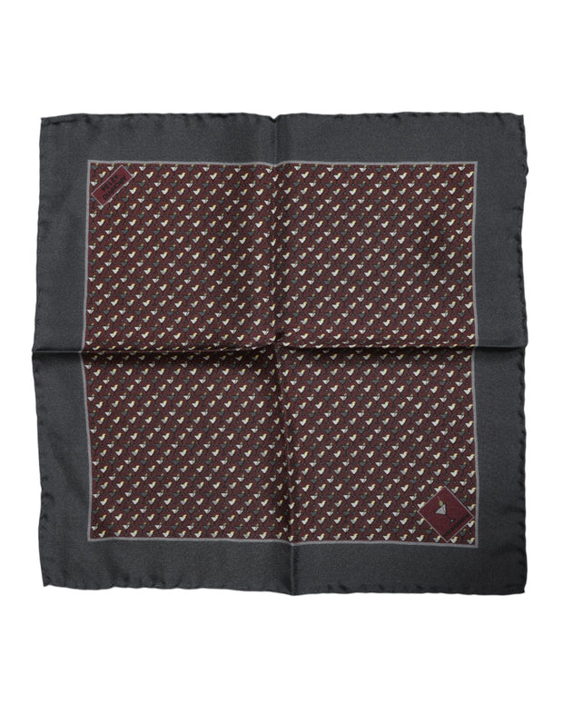 Maroon Cocktail Silk Square Foulard Scarf