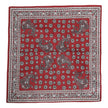 Red Floral Cotton Square Foulard Scarf