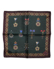 Green Medals Silk Square Foulard Scarf
