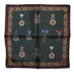 Green Medals Silk Square Foulard Scarf