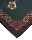 Green Medals Silk Square Foulard Scarf