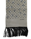 Gray Skulls Silk Fringes Men Foulard Scarf