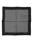 Black White Patterned Square Foulard Scarf