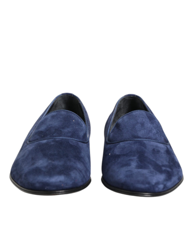 Blue Velvet DG Logo Loafers Formal Shoes