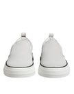 White Dotted Leather Slip On Men Sneakers Shoes