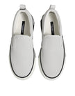 White Dotted Leather Slip On Men Sneakers Shoes