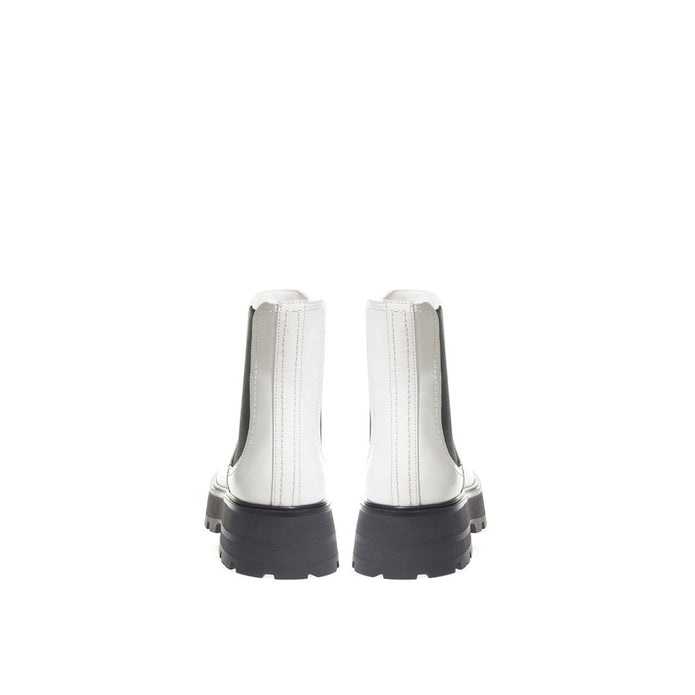 Black And White Leather Boot