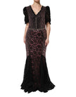 Multicolor Embellished Mermaid Gown Dress