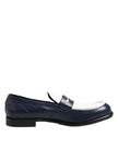Black White Leather Slip On Loafers Men Dress Shoes