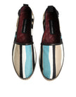 Multicolor Stripes Canvas Flat Espadrille Shoes