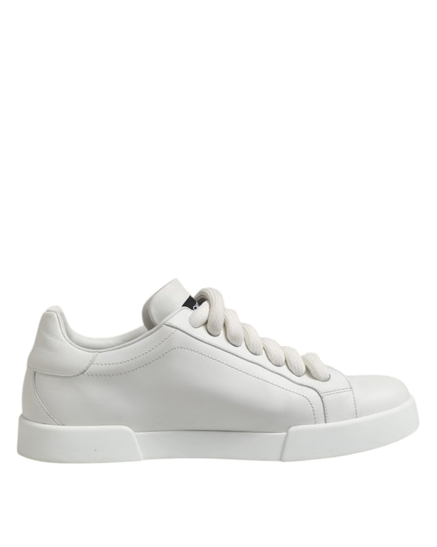 White Logo Lace Up Low Top Men Sneakers Shoes