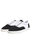Black Cotton Canvas Lace Up Men Sneakers Shoes