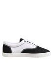 Black Cotton Canvas Lace Up Men Sneakers Shoes