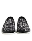 Black Slip On Printed Men Loafers Shoes