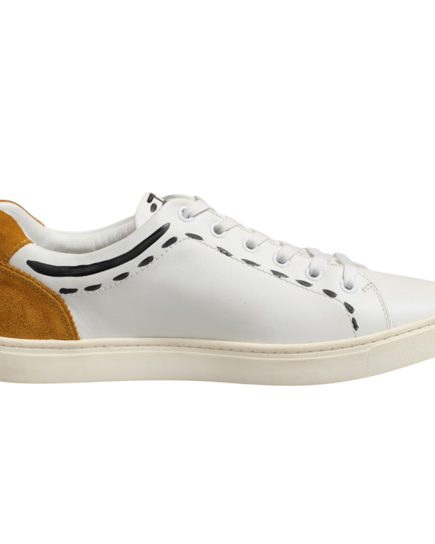 White Leather MILANO Low Top Sneakers Shoes