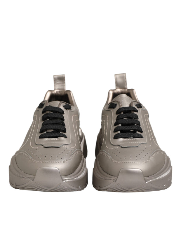 Silver DAYMASTER Leather Men Sneakers Shoes