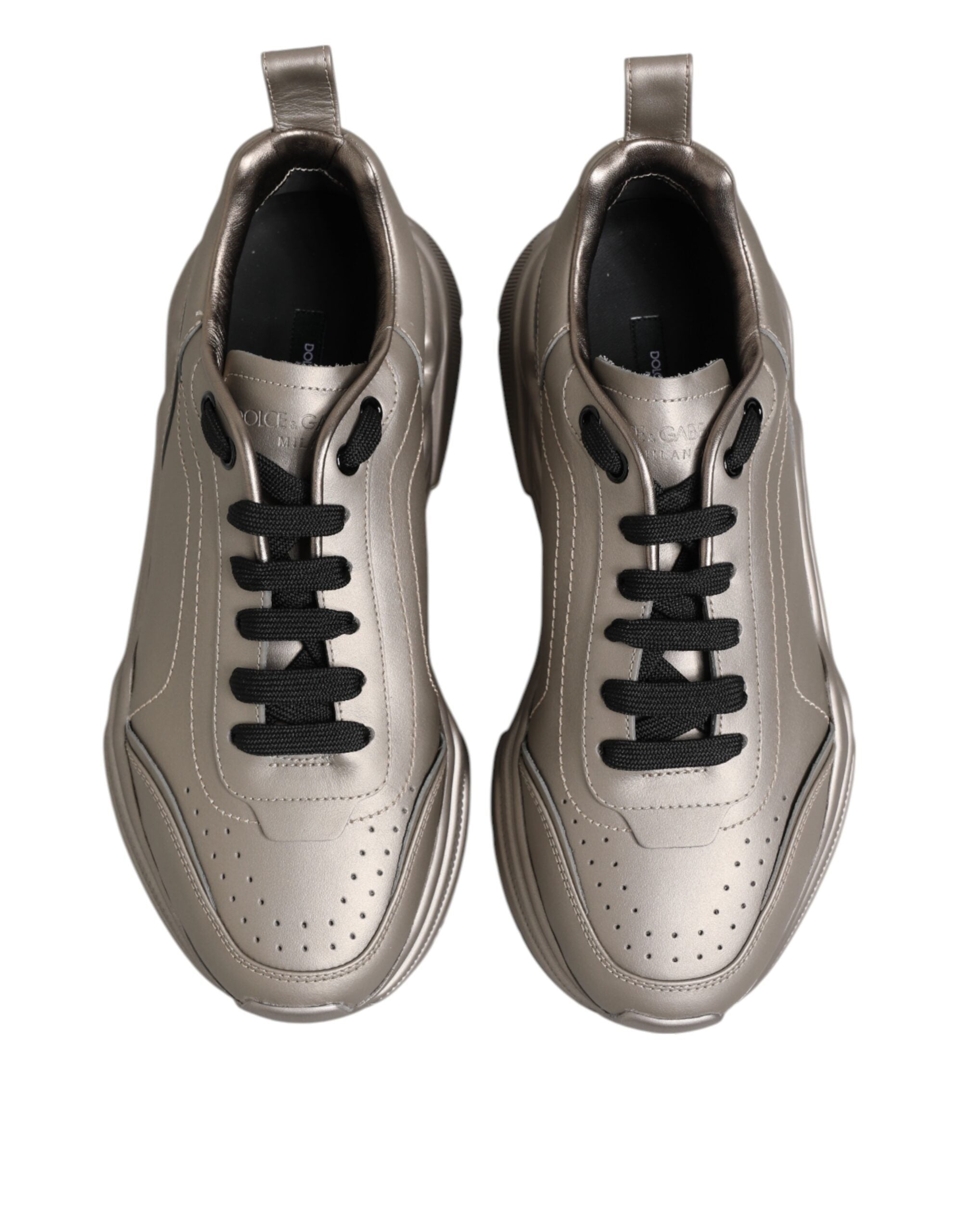 Silver DAYMASTER Leather Men Sneakers Shoes