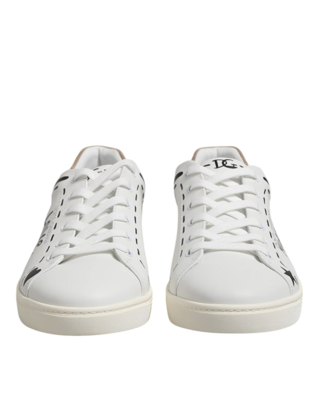 White Leather MILANO Low Top Sneakers Shoes