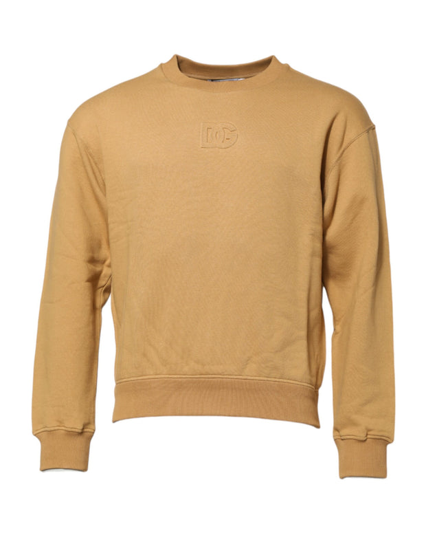 Mustard Cotton DG Embossed Pullover Sweater