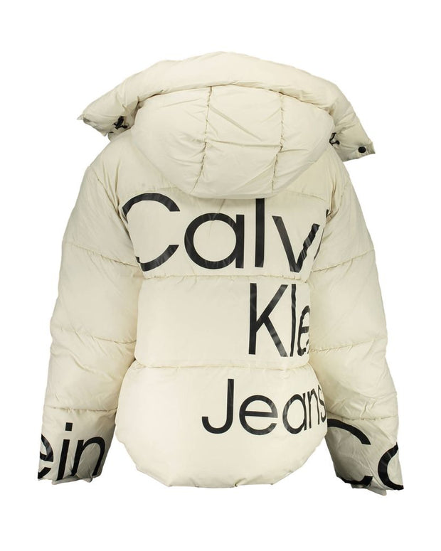 Beige Polyester Jackets & Coat