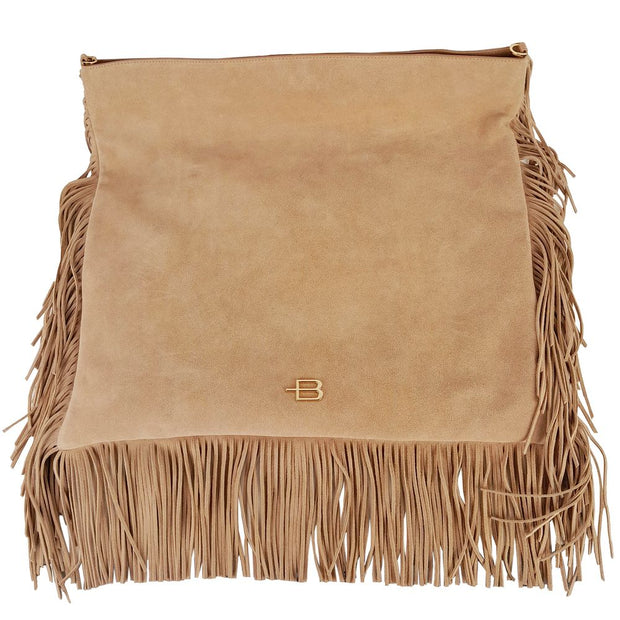 Beige Calfskin Crossbody Bag
