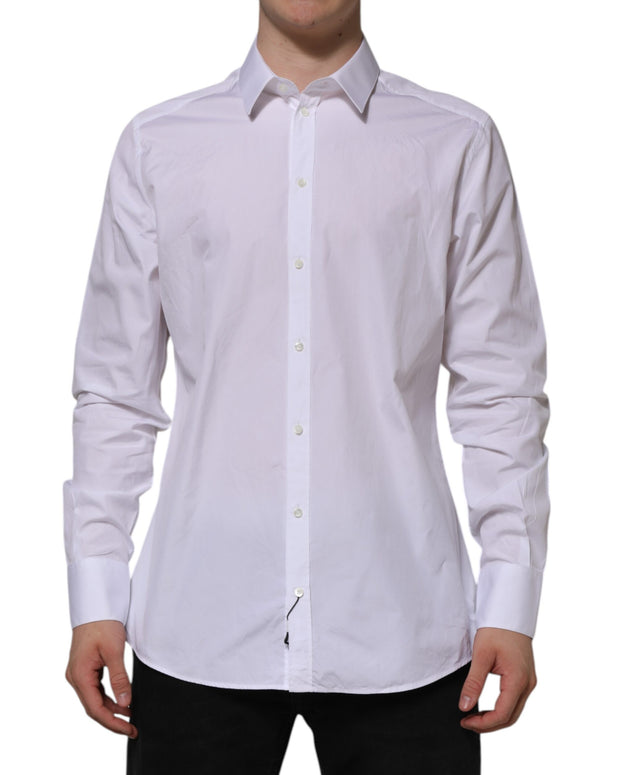 White Cotton GOLD Long Sleeves Formal Shirt