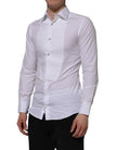 White Cotton GOLD Bib Poplin Formal Shirt