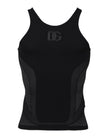 Black Nylon Sleeveless Underwear Tank T-shirt