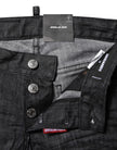 Black Cotton Low Waist Skinny Denim Jeans