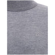 Gray Fleece Wool Turtleneck