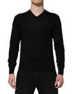 Dark Gray Embroidered Logo Pullover Sweater