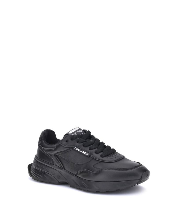 Black Calf Leather Bos Taurus Athletic Sneakers